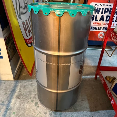Vintage Chevron 蓋付きドラム缶 S-16-3-5