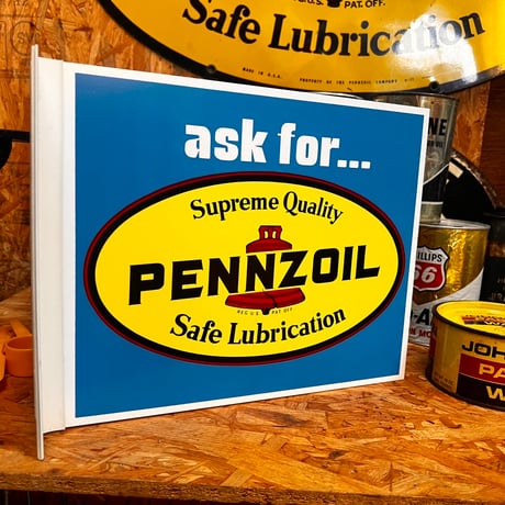 Vintage VTG PENNZOIL 両面看板 14-29-1