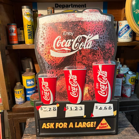 Vintage Coca-Cola  プラスチックプライスサイン 両面 21-293