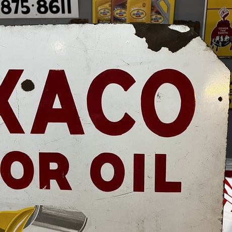TEXACO ヴィンテージ 琺瑯　両面看板　K23-1