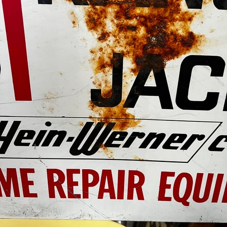 ヴィンテージ　両面　KANSAS JACK CAR REPAIR SHOP SIGN 10-57