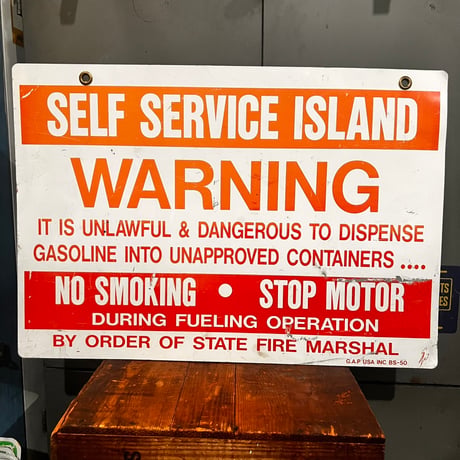Vintage WARNING 両面看板 20-155-25