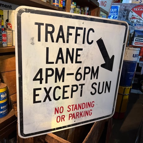 Vintage TRAFFIC LANE ロードサイン 21-213-14