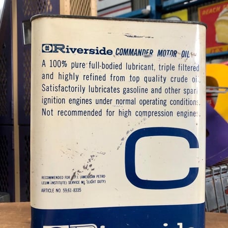 Riverside COMMANDER MOTOR OIL ヴィンテージ オイル缶