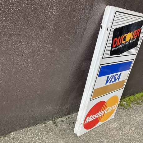 DISCOVER VISA MASTERCARD ヴィンテージ　両面看板　15-253