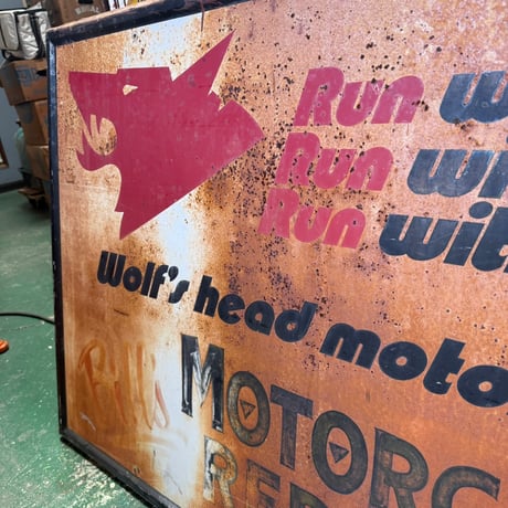 Vintage  Wolf’s Head Motor Oil 大型看板 21-269