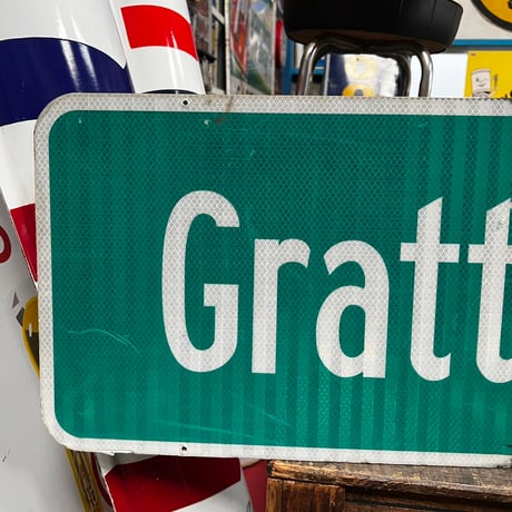 Vintage Grattan St 両面 SIGN 道路標識 19-108-117