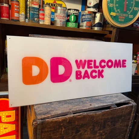 Vintage WELCOME BACK DUNKIN’DONUTS プラスチック看板 21-27-1