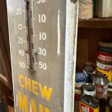 Vintage CHEW MAIL POUCH TOBACCO 琺瑯温度計 21-238