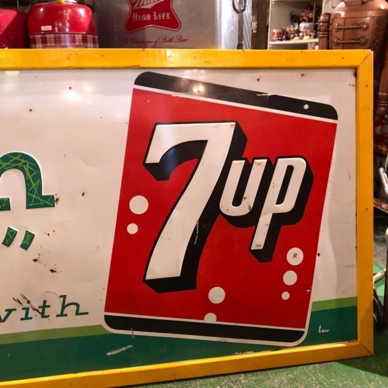 7up セブンアップ ヴィンテージ特大看板 1963年 | BigBear Online Store