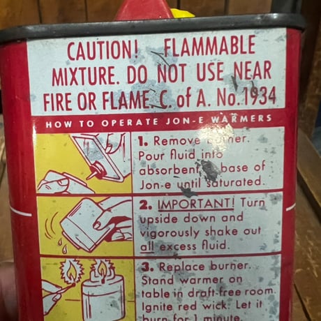 Vintage　jon-e warmer fluid Can 16-C-9