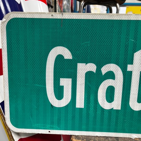 Vintage Grattan St 両面 SIGN 道路標識 19-108-117