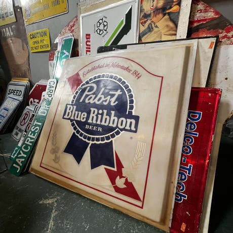 Pabst Blue Ribbon ヴィンテージ　プラスチック　看板　14-105-2