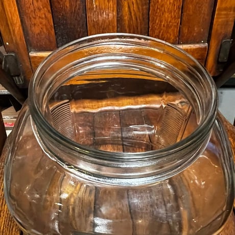 Vintage SNOWMAN GLASS JAR 10-269