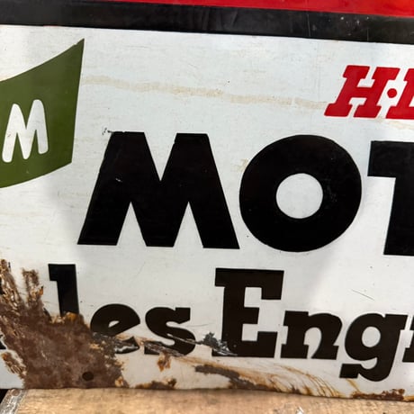 Vintage CALTEX RPM MOTOR OIL ホーロー看板 21-254