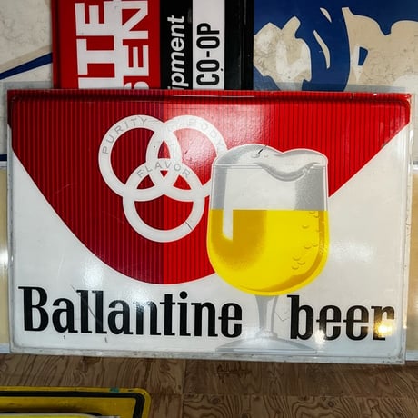 Vintage Ballantine Beer プラスチック Big Sign 13-132