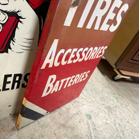 Vintage ATLAS TIRES 大型看板 18-108