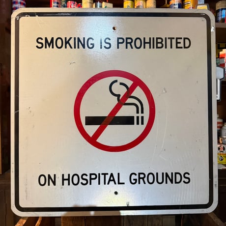 Vintage SMOKING IS PROHIBITED ロードサイン 20-155-2