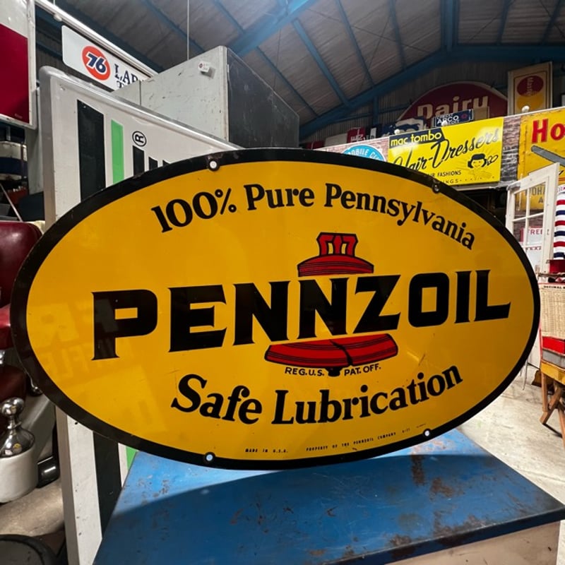看板 Vintage 1971 PENNZOIL 両面 看板 17-299 | BigBear On