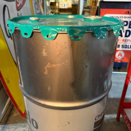 Vintage Chevron 蓋付きドラム缶 S-16-3-5
