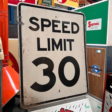 SPEED　LIMIT　30　ヴィンテージ　ロードサイン　道路標識　(14)62-30