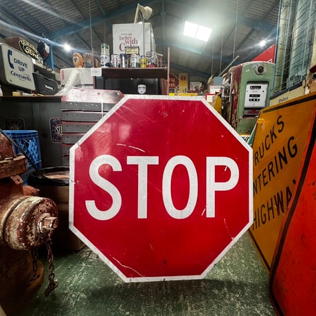 ヴィンテージ　ロードサイン　STOP　14-387-5