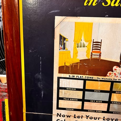Vintage SHERWIN WILLIAMS POSTER WOODFRAME 19-202