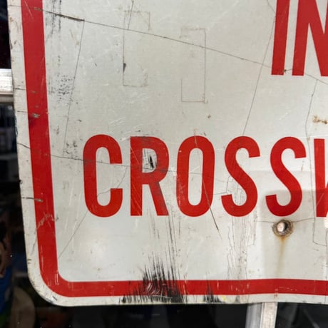 Vintage YIELD TO PEDESTRIANS IN CROSSWALK ロードサイン 20-155-17
