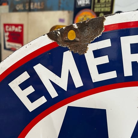 Vintage AAA EMERGENCY SERVICE 琺瑯両面 看板 1-5
