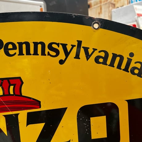 Vintage 1971 PENNZOIL 両面 看板 17-299