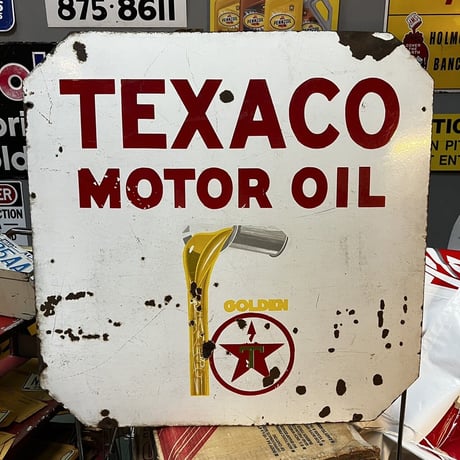 TEXACO ヴィンテージ 琺瑯　両面看板　K23-1
