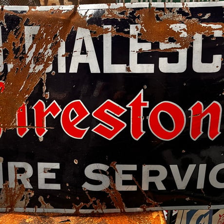 【希少!!】Vintage FIRESTONE ホーロー大型看板 ｓ-2-9-2