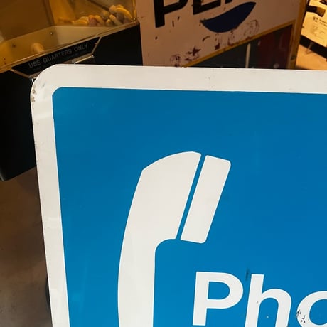 Vintage PHONE SIGN 両面 7-372