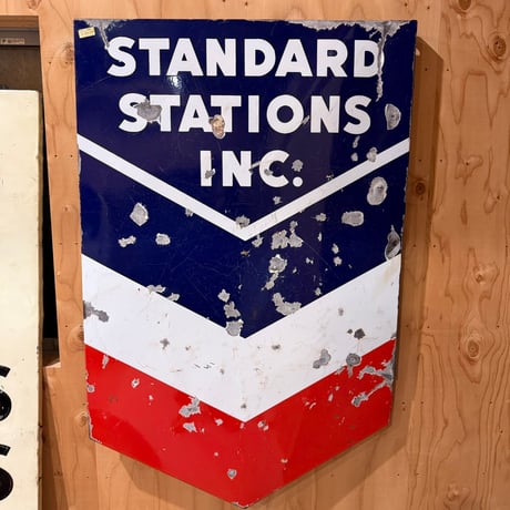 Vintage STANDARD STATIONS INC. ホーロー看板 1-41