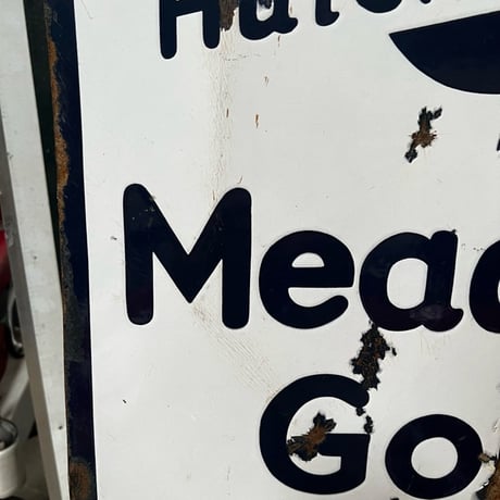 Vintage Hatchinson Meadow Gold Ice Cream 琺瑯両面看板 17-135