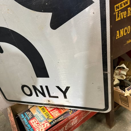 Vintage CENTER LANE ONLY ロードサイン 21-213-60