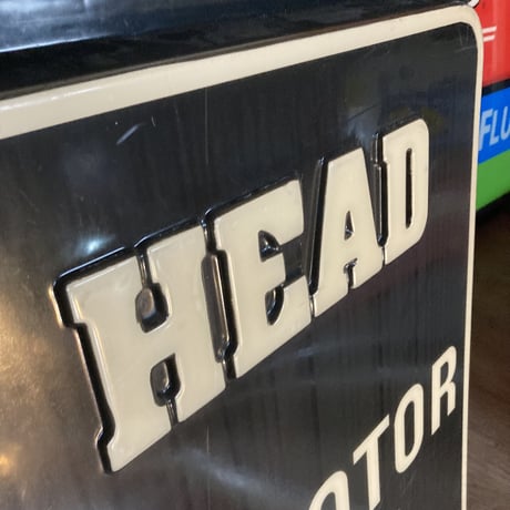 WOLF′S HEAD MOTOR OIL　ヴィンテージ　大型プラスチック看板　16-267