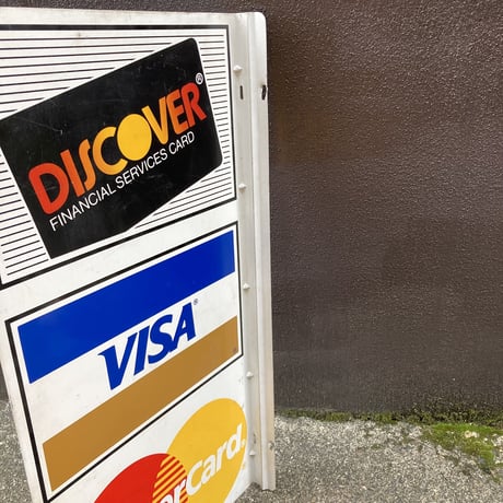 DISCOVER VISA MASTERCARD ヴィンテージ　両面看板　15-253