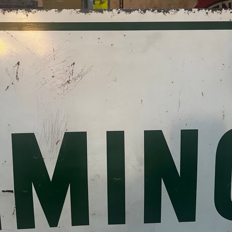 【希少‼】Vintage REMINGTON TIRES 1969 両面 ホーロー看板 19-62