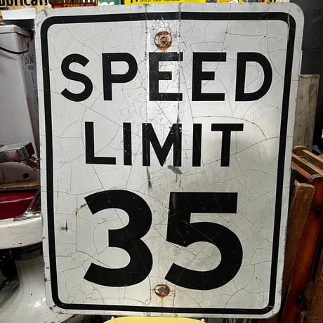 ヴィンテージ　ロードサイン　SPEED LIMIT 35  16-114-2