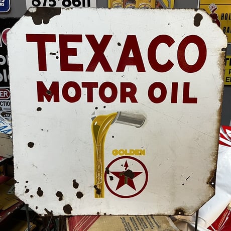 TEXACO ヴィンテージ 琺瑯　両面看板　K23-1