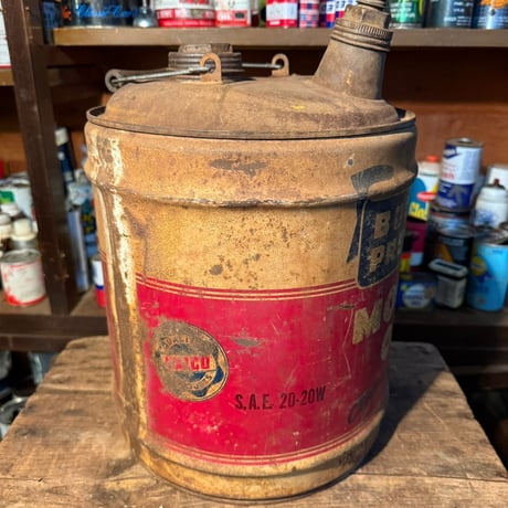 Vintage BUREAU PREMIUM MOTOR OIL オイル缶 20-362-2
