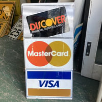 DISCOVER VISA MASTERCARD ヴィンテージ　両面看板　16-264-1