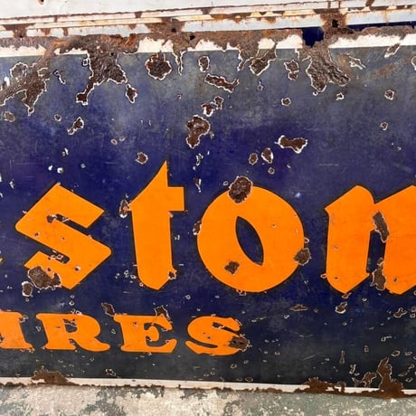 Firestone　ファイヤーストーン　1940’　ヴィンテージ　横長看板　(13)445