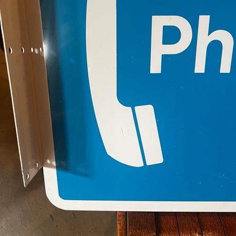 Vintage PHONE SIGN 両面 7-372