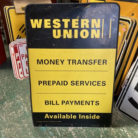 WESTERN UNION　ヴィンテージ　両面看板　11-299