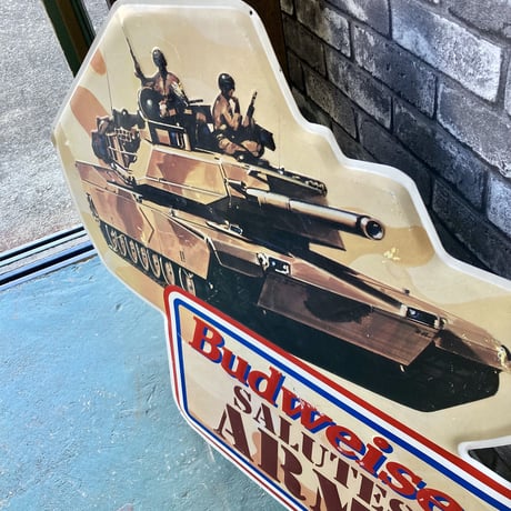 Budweiser × SALUTES ARMY　ヴィンテージ　看板　11-107