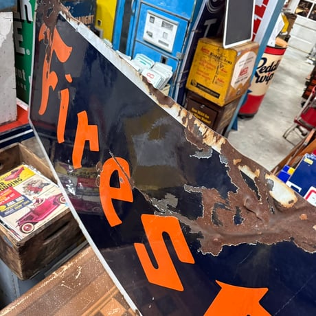 Vintage FIRESTONE 大型ホーロー看板 21-72