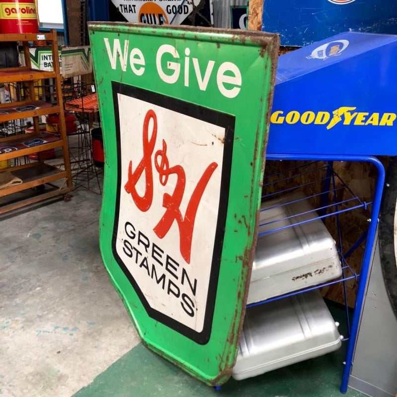 S&H GREENSTAMP グリーンスタンプ ヴィンテージ看板 Big S&H GREENSTAMP グリーンスタンプ ヴィンテージ看板 Big