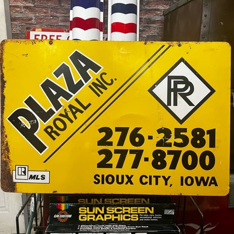 Vintage PLAZA ROYAL INC 両面 SIGN 17-298